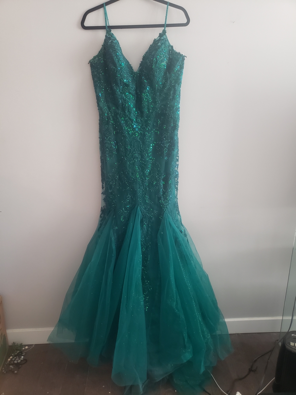ellie wilde Teal Sequin Mermaid Gown